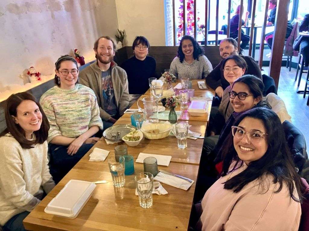 Holiday dinner 2024 – Group enjoying a meal together at a restaurant during the holiday season.